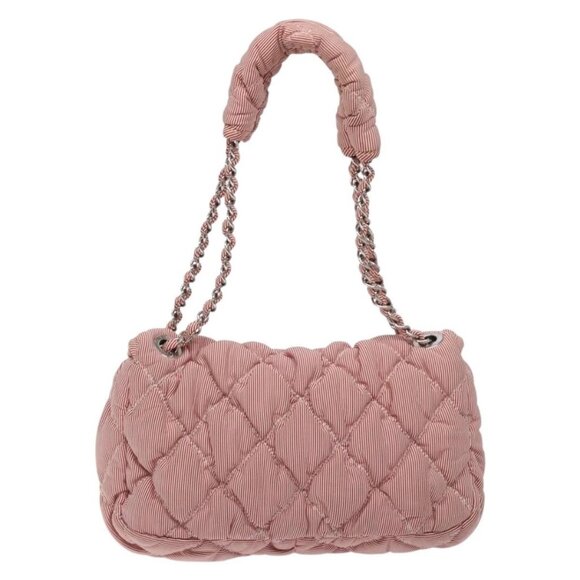 CHANEL Ultra Stitch Chain Shoulder Bag Nylon Red Silver CC Auth 132483 - Picture 2 of 16